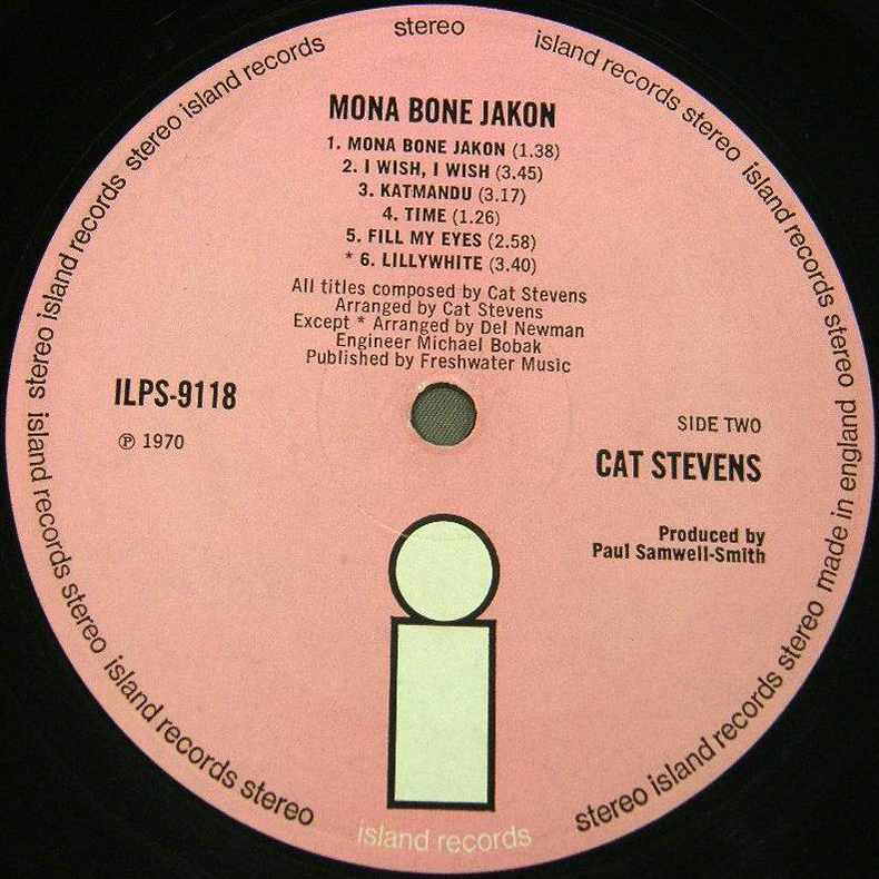 Cat Stevens  Mona Bone Jakon : LP Label B UK original